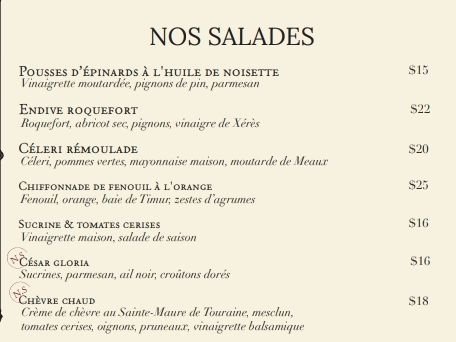 Jean Claude menu, page 2